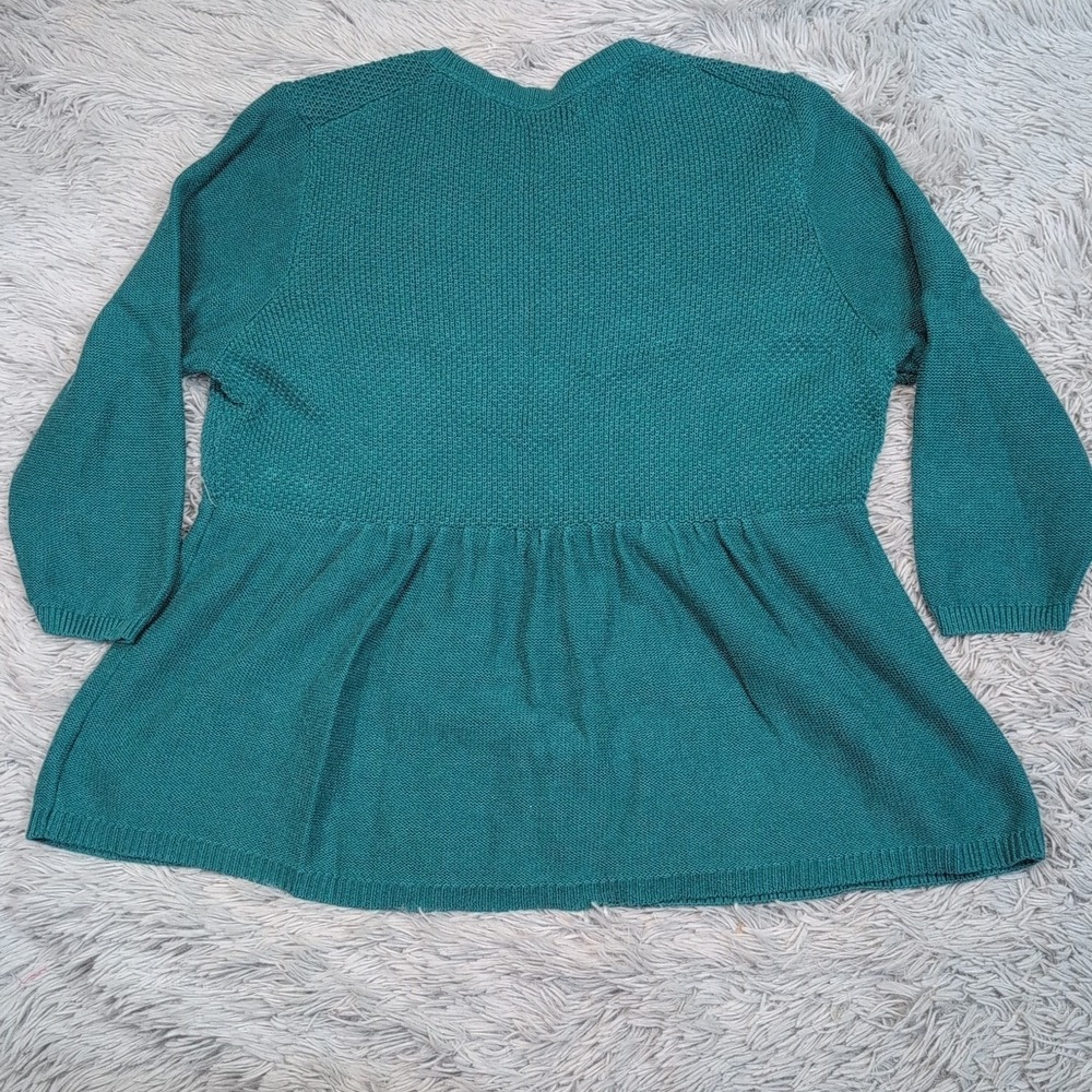 Eddie Bauer Sweater Womens XXL Green Cardigan Silk Blend Button Up Preppy Comfy - Picture 2 of 9